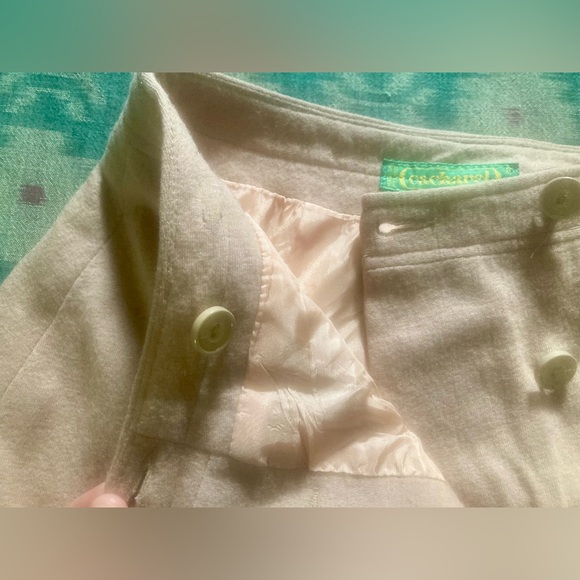 Vintage Cacharel Paris Wool Pleated Skirt Camel Tan Size 6/38 Knee Length A-Line - Picture 6 of 16